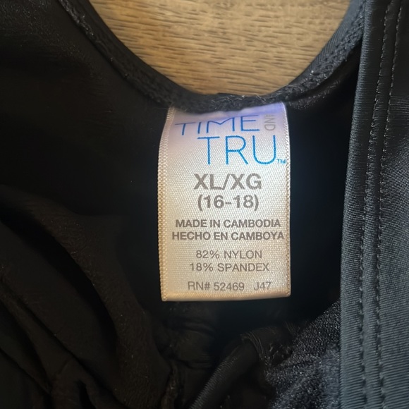 Time and Tru Black One Piece Bathing Suit - Picture 4 of 4